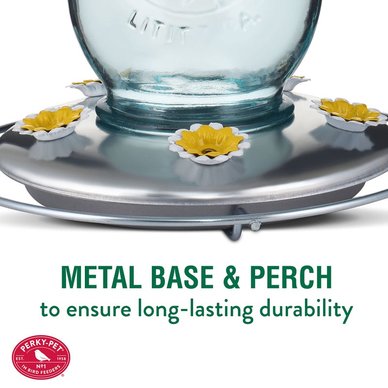 Perky-Pet Mason Jar Vintage Style Glass Hummingbird Feeder 785-1SR - Humming Bird Feeders for Outdoor Garden Decor - 32 Oz Nectar Capacity - Image 5